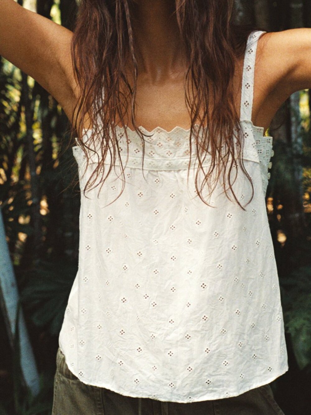 Madewell Embroidered Eyelet Tank NWT